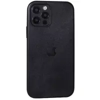 Чехол накладка Leather Case with MagSafe iPhone 12/12 Pro Черная
