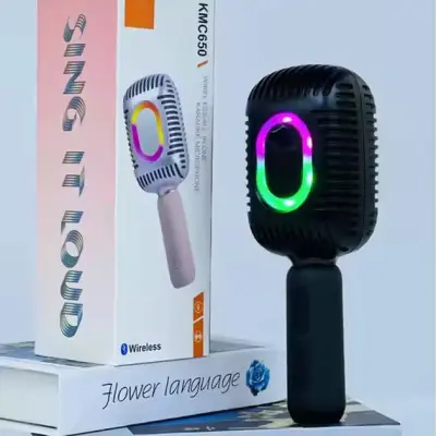 Караоке мікрофон-колонка KMC650 Black, Чорна Караоке мікрофон-колонка KMC650 Black, Чорна