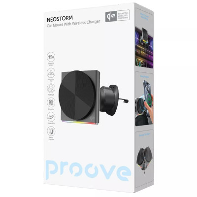 Автодержатель Proove Neostorm QI2 15W Черный Автодержатель Proove Neostorm QI2 15W Черный