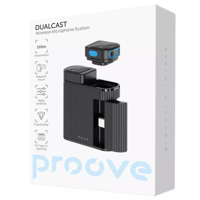 Беспроводной петличный микрофон Proove DualCast Черный Беспроводной петличный микрофон Proove DualCast Черный