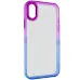 Чехол накладка Fresh sip iPhone X Синий/ Фиолетовый