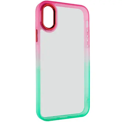 Чехол накладка Fresh sip iPhone XR Салатовый/ Розовый