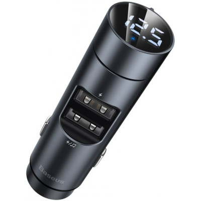 АЗП FM Трансмітер Baseus Energy Column 2USB Dark grey, Темно-Сірий