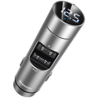 FM модулятор Baseus Energy Column 2USB Silver, Серебряний