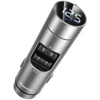 FM Трансмітер Baseus Energy Column 2USB Silver, Срібний FM Трансмітер Baseus Energy Column 2USB Silver, Срібний