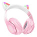 Беспроводные наушники Hoco W42 Pink с кошачьими ушками, розовый