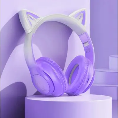 Беспроводные наушники Hoco W42 Violet с кошачьими ушками, фиолетый Беспроводные наушники Hoco W42 Violet с кошачьими ушками, фиолетый