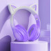Беспроводные наушники Hoco W42 Violet с кошачьими ушками, фиолетый