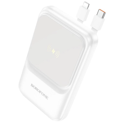 Універсальна мобільна батарея Повербанк Borofone BJ26 PD20W magnetic wireless fast charging 10000mAh біла, white