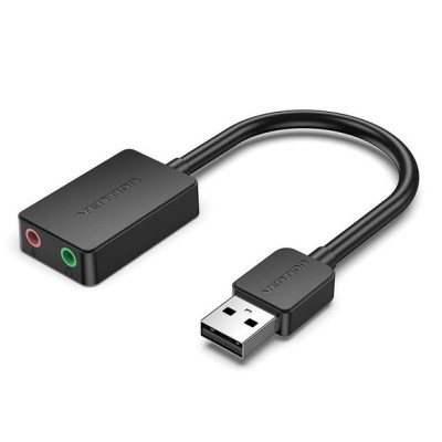 Адаптер Vention 2-port USB External Sound Card 0.15M, внешняя звуковая карта