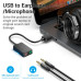Адаптер Vention 2-port USB External Sound Card 0.15M, внешняя звуковая карта Адаптер Vention 2-port USB External Sound Card 0.15M, внешняя звуковая карта