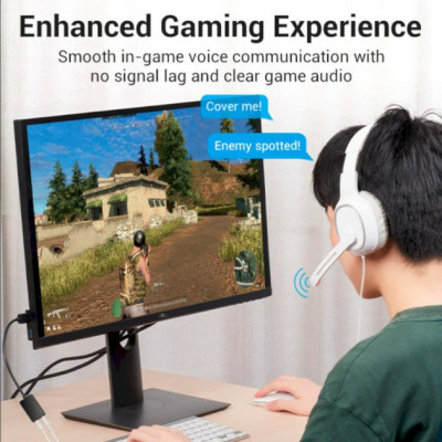 Адаптер Vention 2-port USB External Sound Card 0.15M, внешняя звуковая карта Адаптер Vention 2-port USB External Sound Card 0.15M, внешняя звуковая карта