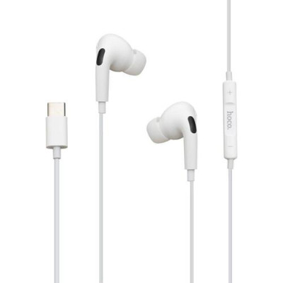 Провідні вакуумні навушники-гарнітура Hoco M1 Pro Original Series Type-C White, білий