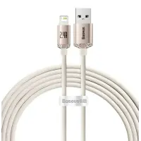 Кабель дата Baseus Crystal Shine Lightning 1.2м Розовый
