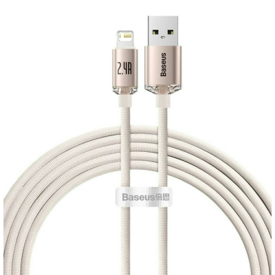 Кабель дата Baseus Crystal Shine Lightning 1.2м Розовый