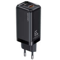 Мережевий зарядний пристрій Usams US-CC153 T47 USB-C QC&PD3.0 65W 3A Чорний