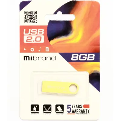 Флеш память USB 8Gb Mibrand Puma USB 2.0 Gold, Золотой
