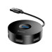 USB хаб Baseus Round Box (3USB+1USB 3.0) Black, Чорний