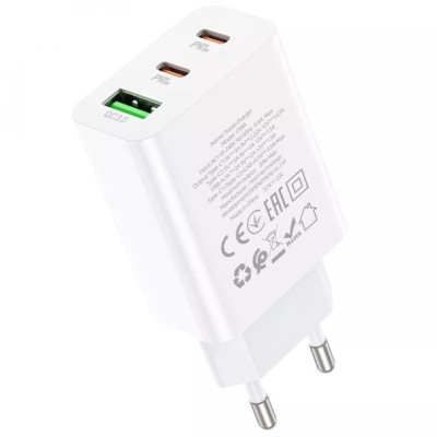 Сетевое зарядное устройство Hoco C99A 2PD20W + QC3.0 3A Белый