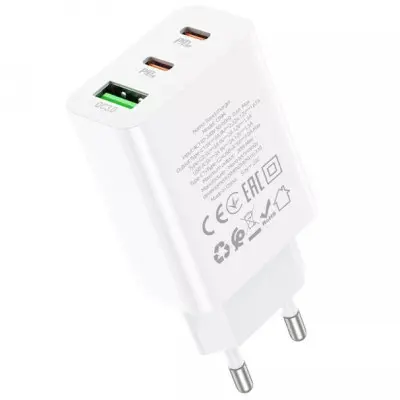 Мережевий зарядний пристрій Hoco C99A 2PD20W + QC3.0 3A Білий