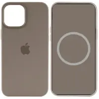 Чехол накладка HC Magsafe iPhone 15  Серая/Clay  (AAA Animation)