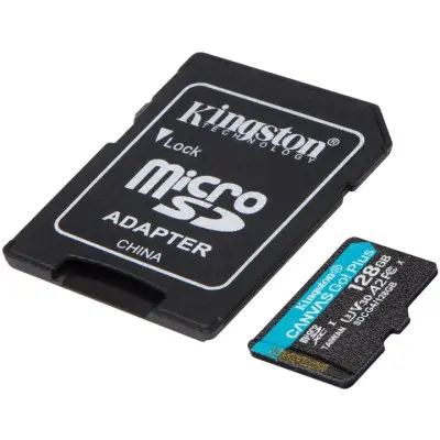 Micro SD 128Gb Kingston Canvas GO! Plus R200/W200MB/s + SD-адаптер