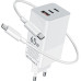 Сетевое зарядное устройство Gelius GaN GP-HC051 + Кабель Type-C to Type-C (65W) White, Белый