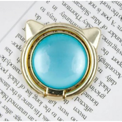 Тримач PopSocket Кільце Cat Ear Бірюзовий/Золотий