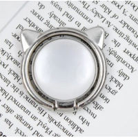 Держатель PopSocket Кольцо Cat Ear Белый/Серебро Держатель PopSocket Кольцо Cat Ear Белый/Серебро