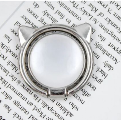 Тримач PopSocket Кільце Cat Ear Білий/Срібний