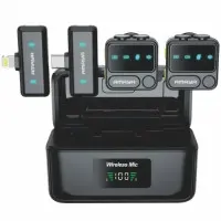 Бездротовий петличний мікрофон Amaya ANC100 Lightning + Type C Чорний Бездротовий петличний мікрофон Amaya ANC100 Lightning + Type C Чорний