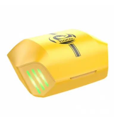Беспроводные наушники в кейсе с микрофоном сенсорные Hoco Gaming S21 Yellow, желтый