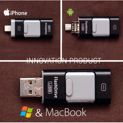 Флеш пам\'ять USB 16Gb i-flashdevice LXM890 OTG USB + Lightning + Micro Black