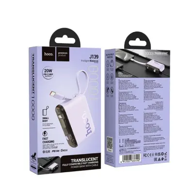 Универсальная мобильная батарея Повербанк Hoco J139 Hero 22.5w 10000mAh Сирень