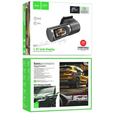 Відеореєстратор HOCO DV7 2K display hidden driving recorder Чорний