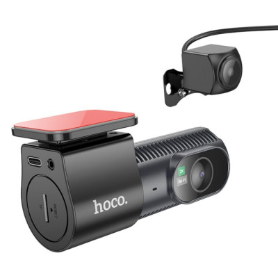 Відеореєстратор HOCO DV8 2K display hidden driving recorder(With Rear camera)Чорний