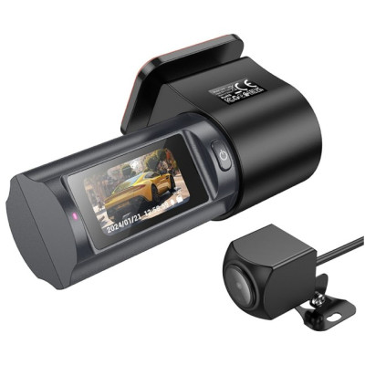 Відеореєстратор HOCO DV8 2K display hidden driving recorder(With Rear camera)Чорний