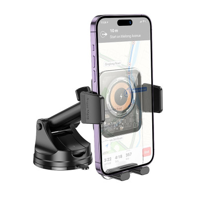 Автотримач Borofone BH210 з БЗП 15W Black Чорний