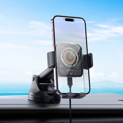 Автотримач Borofone BH210 з БЗП 15W Black Чорний