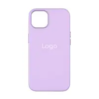 Чехол накладка Leather Case with MagSafe iPhone 15 Сиреневая/ Elegant (AA+)