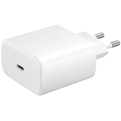 Мережевий зарядний пристрій Samsung 45W + Кабель Type-C White, Білий