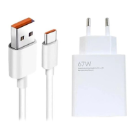 Мережевий зарядний пристрій Xiaomi 67W + Кабель Type-C White, Білий