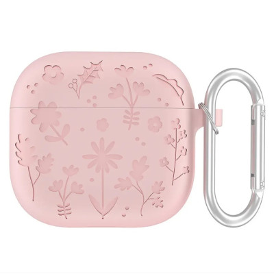 Чехол для наушников AirPods 4 Flower Розовая