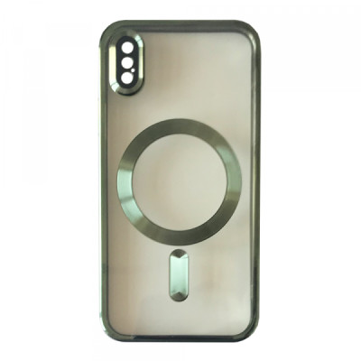 Чехол накладка Shining Camera MagSafe iPhone XR Темно-зеленая