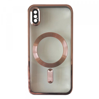 Чехол накладка Shining Camera MagSafe iPhone X Рожево-золота