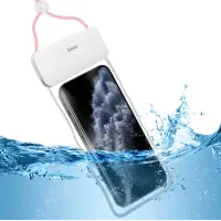 Водонепроницаемый чехол Universal Waterproof Baseus Let\'s Go 7.2" Белый/ Розовый