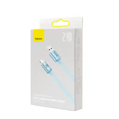 Кабель дата Baseus Crystal Shine Lightning 1.2м Голубой