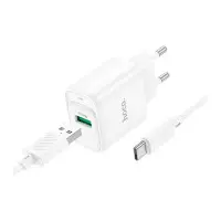Сетевое зарядное устройство Hoco C140A 1USB/18W/QC 3.0 + Type-C White, Белый Сетевое зарядное устройство Hoco C140A 1USB/18W/QC 3.0 + Type-C White, Белый