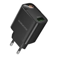 Сетевое зарядное устройство BA95A 18W LED QC3.0 Black, Черный Сетевое зарядное устройство BA95A 18W LED QC3.0 Black, Черный