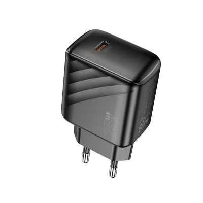 Мережевий зарядний пристрій Hoco CS24A USB-C (25W) Black, Чорний